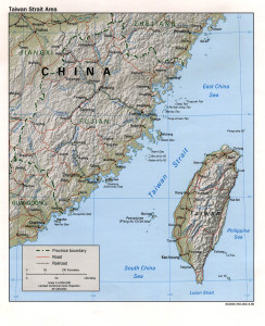 Map of Taiwan Straits that China intends to cross.